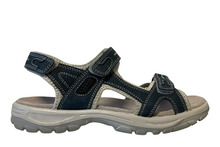 Trekkingsandaler dame i denimfarget skinn str. 38